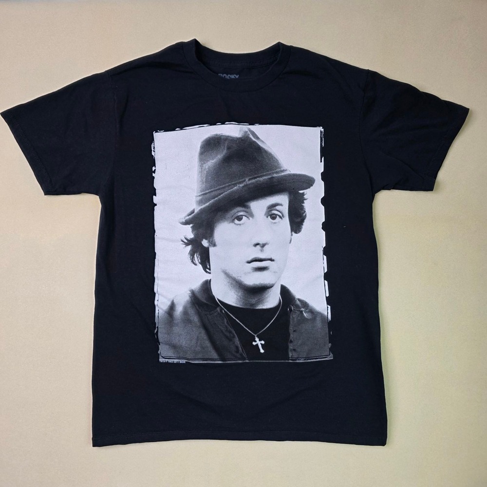 Rocky Sylvester Stallone Graphic T-Shirt Men's M Black Cotton Tee 1982-2011 MGM